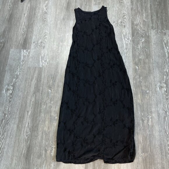 Johnny Was Dresses & Skirts - Y2K Vintage Johnny Was Item Black Maxi Dress Embroidered Button Back Size M